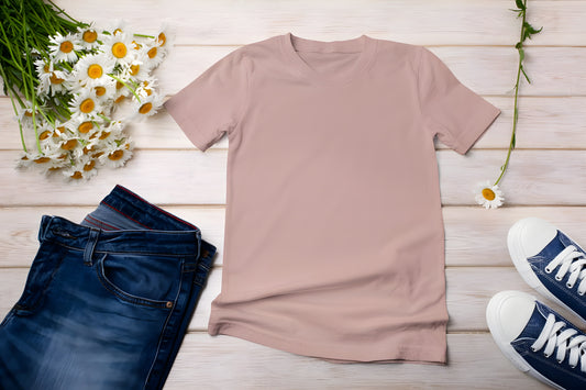 Boyfriend T-shirt Solid Mushroom