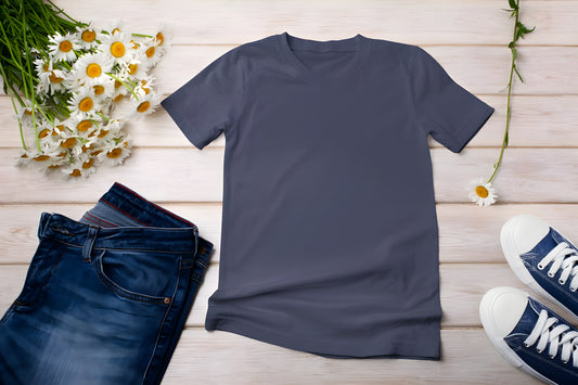 Boyfriend T-shirt Solid Navy Blue
